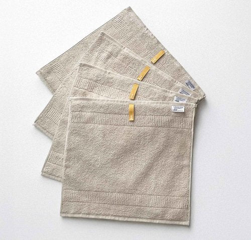 Highly Absorbent Organic Cotton Washcloths, Soft & Durable Face Towels, Made in Japan, Oeko-Tex Class 1 Certified, 7.1 x 7.1 inch, Ivory, Pack of 4 – Proof of Purity