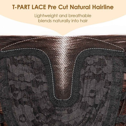 AISI HAIR Highlights Brown Wig for Women Medium Length Wave Curly Glueless Synthetic Heat Resistant Hair Wigs for Daily Party Cosplay