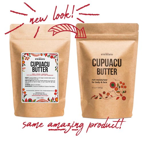 Cupuacu Butter Raw, Pure & Unrefined for Hair Growth & Dry Skin on Body and Face - Brazilian Body Butter Base for DIY Lotion and Soap Making - Cupuaçu Butter 16 oz