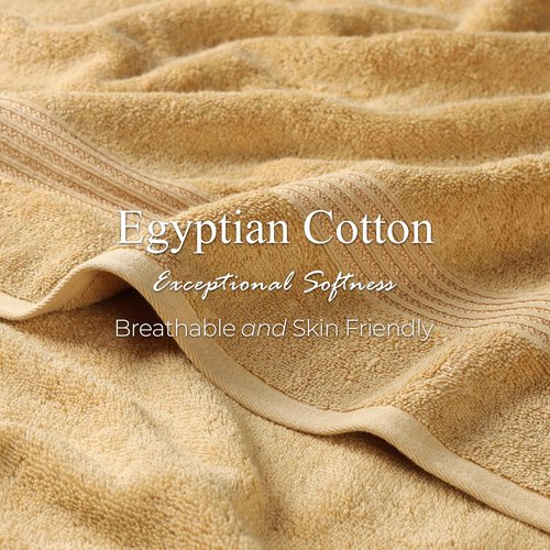 Superior Egyptian Cotton 10-Piece Face Towel Set , Small Towels For Facial, Spa, Quick Dry, Absorbent Towels, Bathroom Accessories, Guest Bath, Home Essentials, Washcloth, Airbnb, Gold