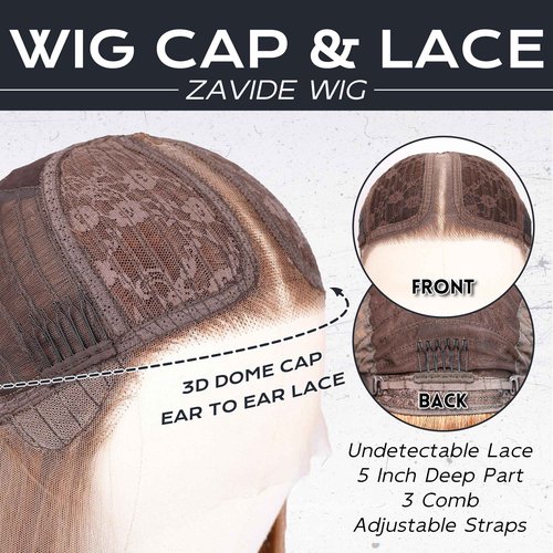 ZAVIDE Ginger Synthetic Lace Front Wig Orange Big Wave Glueless Wig Tpart 13x5x1 HD Lace Wig For Women
