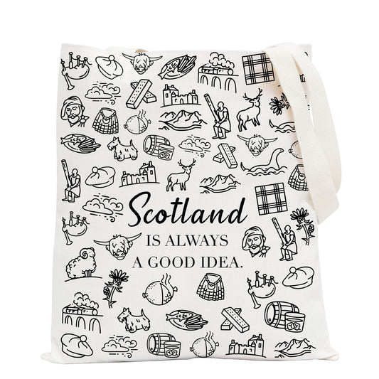 POFULL Scotland Trip Gift Scotland Is Always A Good Idea Tote Bag Edinburgh Gift (Scotland Tote Bag)