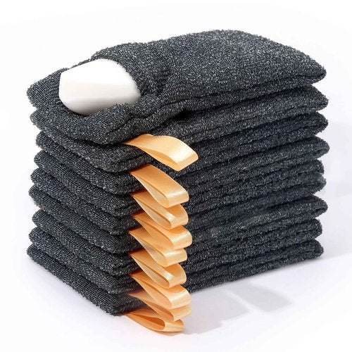 Antimbee 9-Packs Soap Bags, Soap Exfoliating Saver, Body Scrubber Shower Sponge for Shower or Bath, Loofah Sponge Gray Mesh Bar Soap Pouch