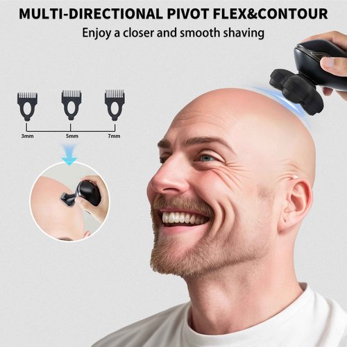UPTARD 2025 New Upgrade Magnetic Head Shavers for Bald Men, Electric Razor for Men, Mens Shaving with Nose Hair Sideburns Trimmer, LED,Travle Lock