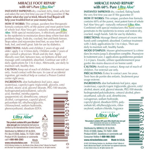 Miracle of Aloe Problem Solver Assortment | 12 pcs/1 ounce tubes | Miracle Foot Repair, Miracle Hand Repair, Aloe Green Relief Gel, Aloe All Over