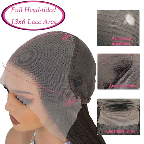 Barbique Synthetic Lace Front Wig, Honey Blonde Wig 13x6 Hd Lace Pre-Plucked Long Straight Highlights Glueless Wigs for Black Women 26 Inch Suitable for Everyday Wear