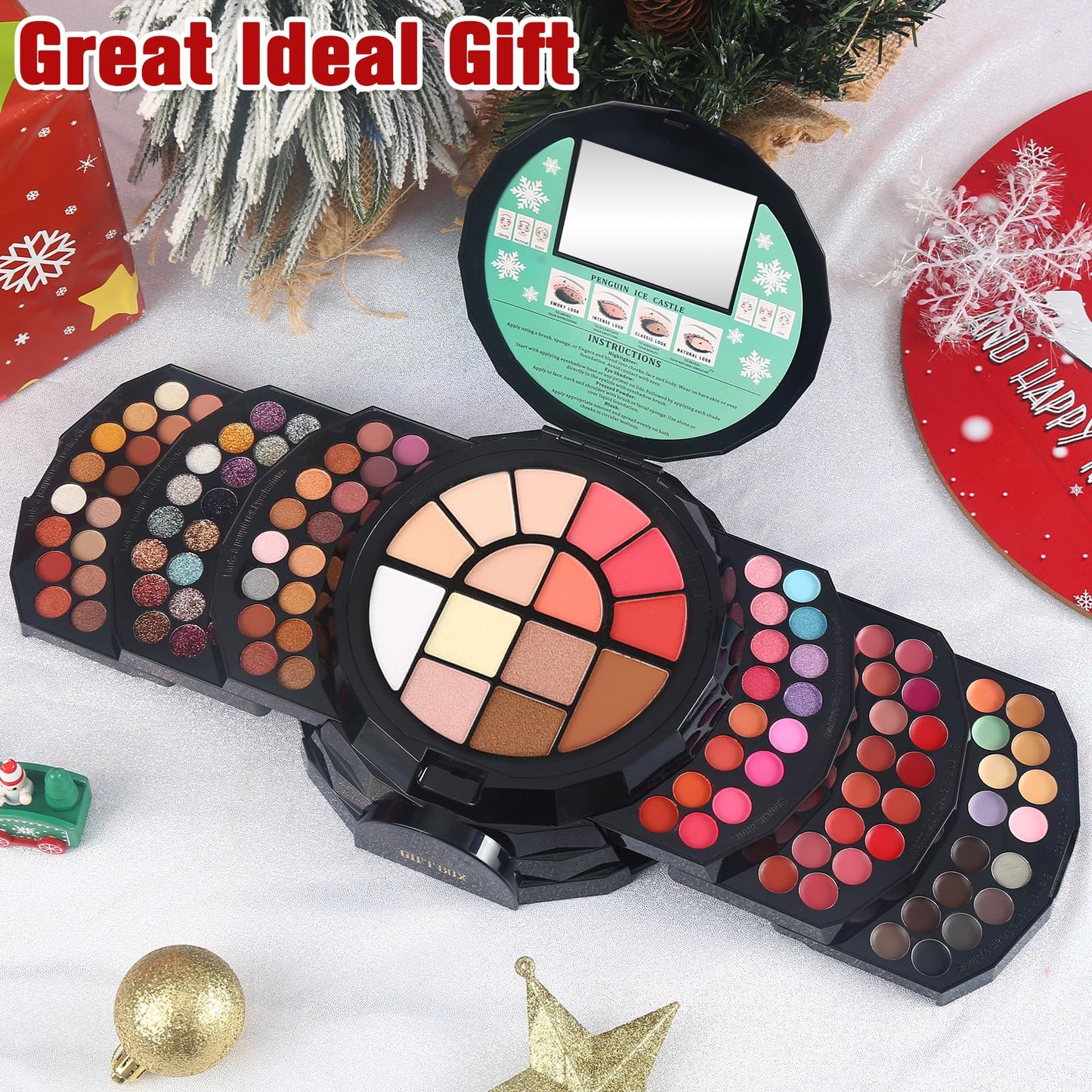 110 Colors Makeup Kit for Women Girl Full Kit Gift Set with Mirror All in One Make up Palette Included Eyeshadow Glitter Lipstick Concealer Eyeliner Eyebrow Highlighter Contour Blusher Compact PowderY