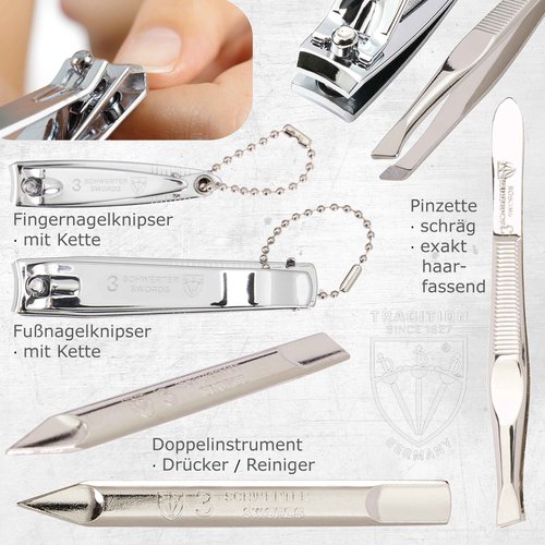 3 Swords Germany Solingen Manicure Pedicure Set Nail Care Kit Made in Germany