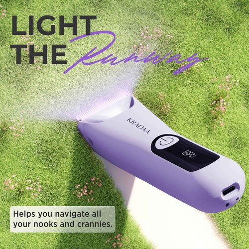 Bikini Trimmer for Women Pubic Hair: Rechargeable Eletctric Razors for Women - Painless Eletctric Shaver - (Wisteria Purple)