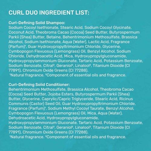 Ethique Beauty Curl-Defining Shampoo & Conditioner Bar Set for Thick, Curly Hair with Shea Butter - Plastic-Free, Vegan, Cruelty-Free - 2 Pack