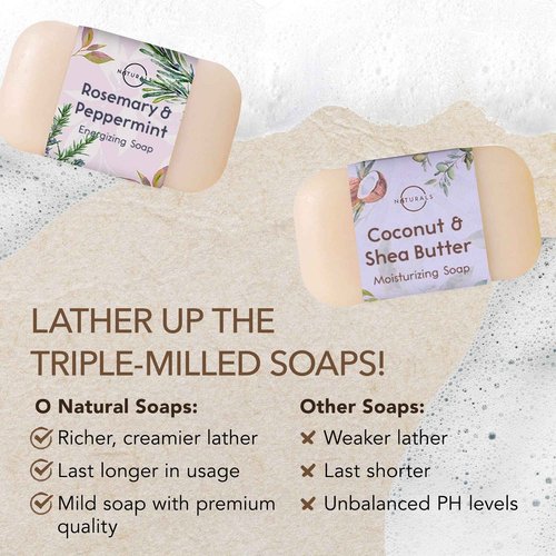 O NATURALS. Natural Soap Collection and Green Tea Soap Collection Bundle. Two 6 packs 4 ounce Each Bar
