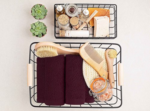 Utopia Towels 24 Pack Cotton Washcloths Set - 100% Ring Spun Cotton, Premium Quality Flannel Face Cloths, Highly Absorbent and Soft Feel Fingertip Towels (Burgundy)