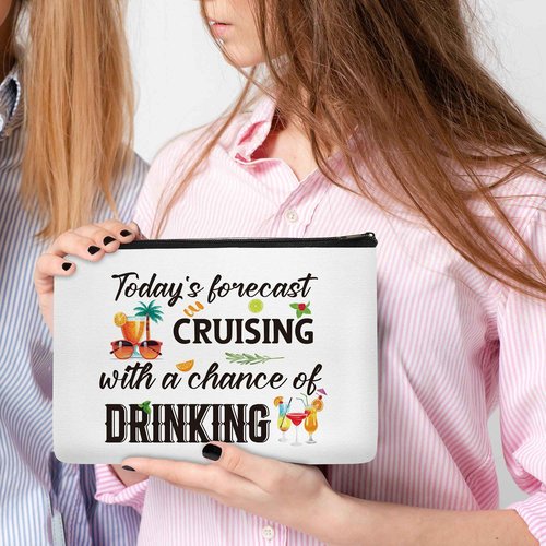 Papiailove Cruise Makeup Bag Gifts - 4Pcs Cruise Ship Essentials Cruise Survival Kit Bags Cruise Cosmetic Bag for Women Girl Best Friend Travel Beach Accessories