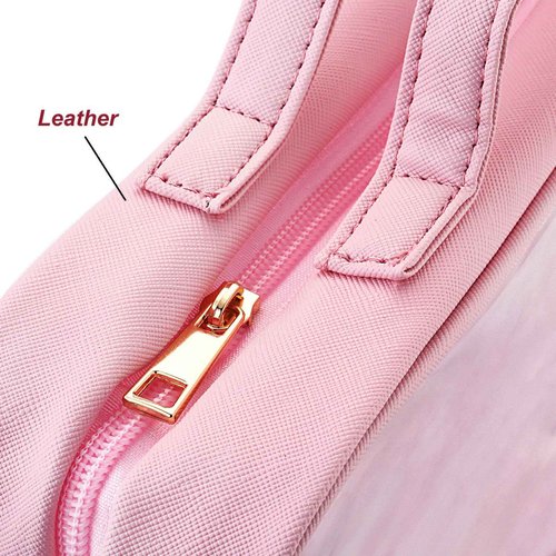Greaciary Clear Toiletry bag with Hanging hook,Water-resistant cosmetic makeup bag transparent Organizer for women men,Carry on Travel accessories essentials,Pink (Pink)