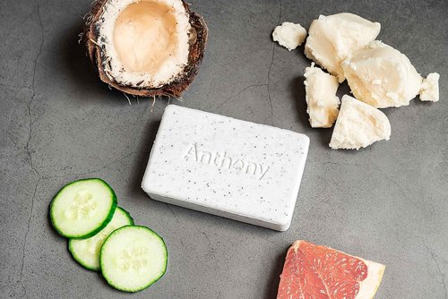 Anthony No Sweat Body Defense, Anti-Chafe Talc Free Cream To Powder Lotion, 3 Fl Oz Exfoliating and Cleansing Bar, Grapefruit, 7 Oz