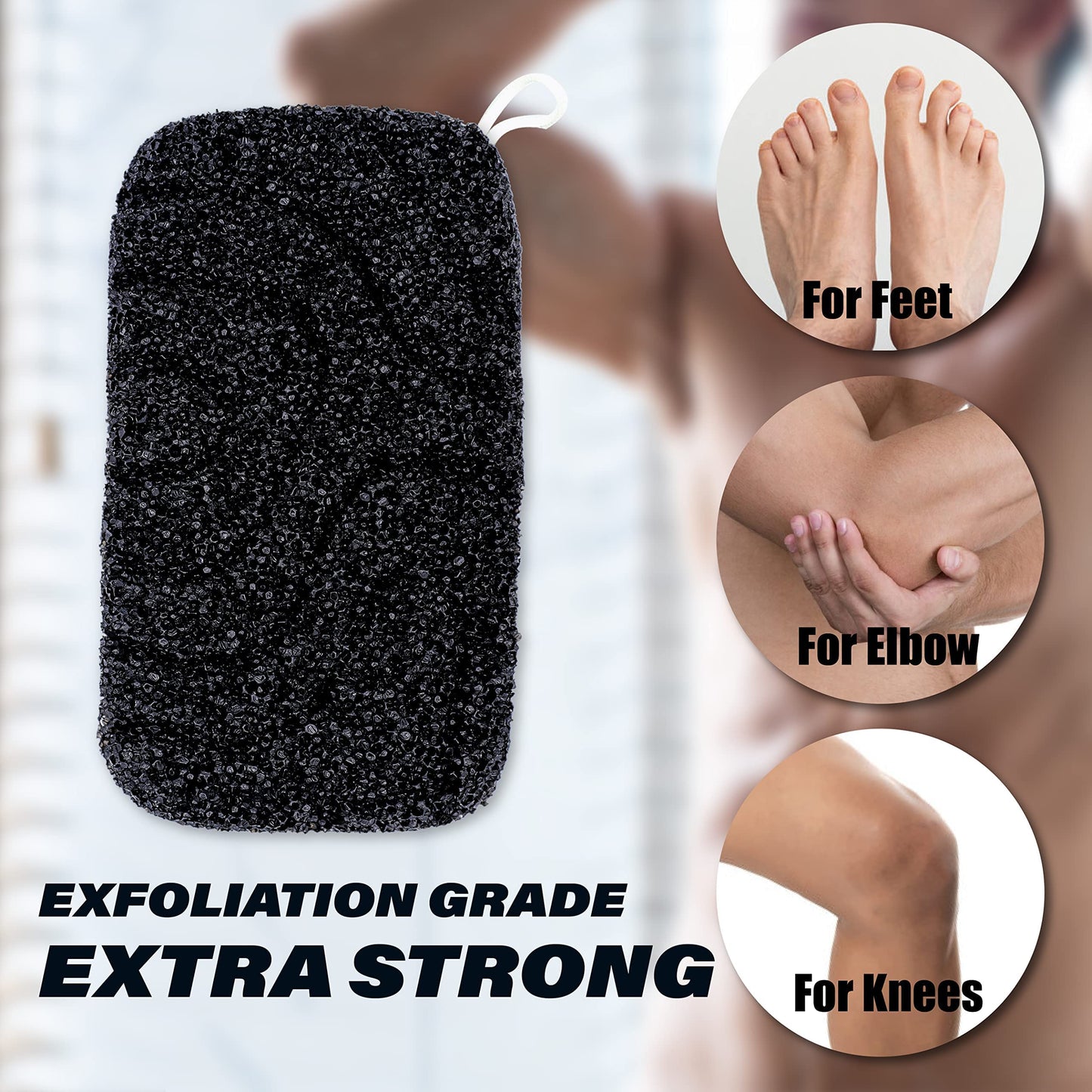 myHomeBody Dual-Texture Shower Sponge Extra Exfoliating Sponge, Body Scrubber Body Exfoliator, Body Sponge for Exfoliating Scrub, Loofah Sponge for Men, Body Scrubbers for Use in Shower, 1pc