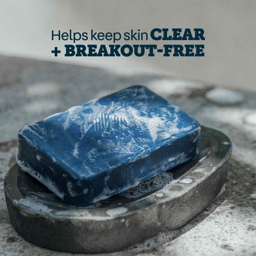 Oars + Alps Blue Charcoal Exfoliating Men's Bar Soap, Made with Clean Ingredients, Travel Size, 3 Pack, 6 Oz Each