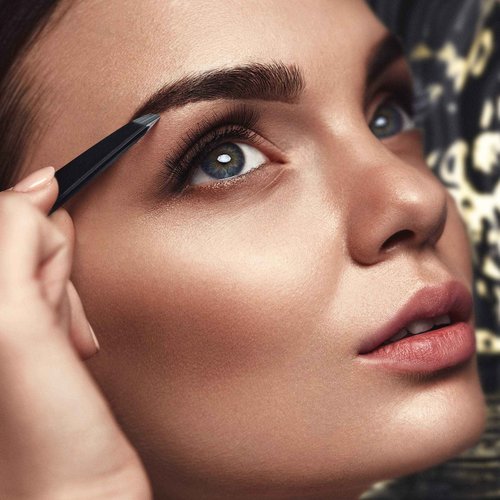By MILLY Precision Tweezers Set | Slanted & Pointed Tip Tweezers Kit | High Carbon Stainless Steel | Aligned & Hand-Filed Tweezer Set Professional | Hair Removal & Eyebrow Tweezer Set | Black