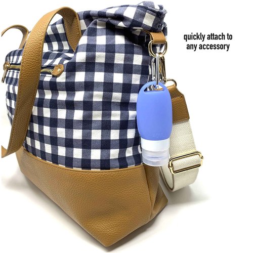 Cruise On Silicone Travel Bottle Set, TSA Approved, Leak-Proof Squeeze Bottles for Shampoo, Lotion & Liquids (2 oz & 1.4 oz), Refillable Containers with Carabiner Clips for Easy Carry