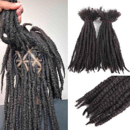 Orientdreads Textured Loc Extensions Human Hair, 100% Real Human Hair Dreadlock Extensions Handmade Permanent loc Extensions (#Natural Black - 0.4cm, 8 Inch 20 Strands)