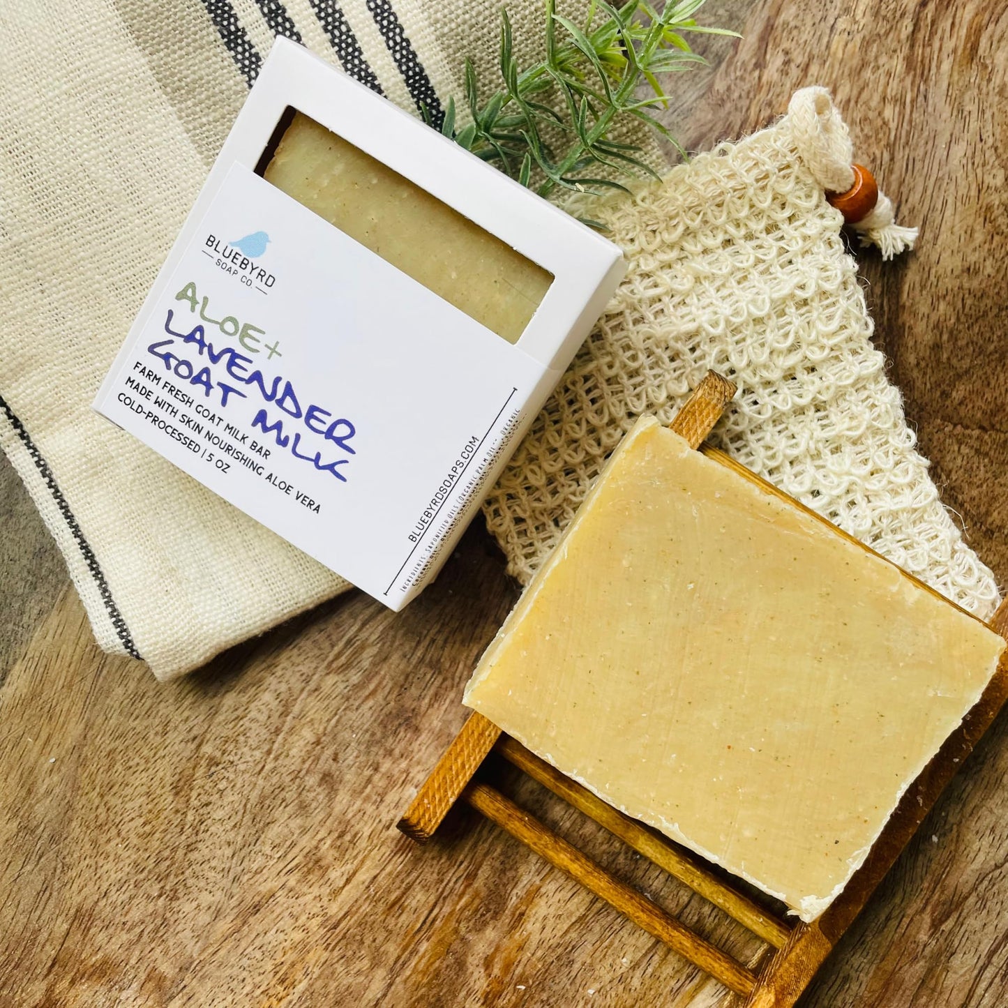 Bluebyrd Soap Natural Goat Milk Soap Bars Lavender | Organic Goat Milk Bar Soap Infused With Aloe Vera + Turmeric | Gentle Daily Exfoliating Body Soap For Sensitive Skin