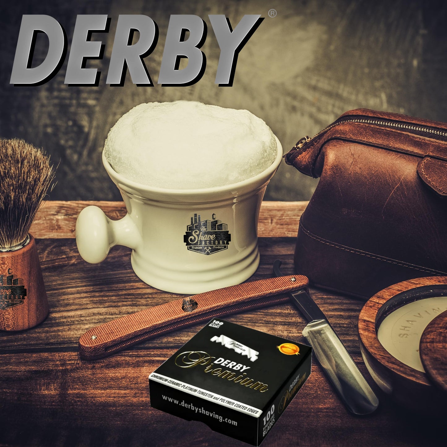 Derby Premium Single Edge Razor Blades, Razor Blades, Single Edge, Ultra Sharp, Chromium - Ceramic - Platinum - Tungsten and Polymer Coated Edges (1)