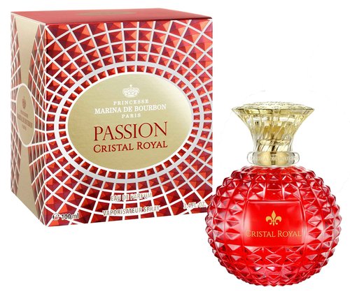 Princesse Marina de Bourbon Cristal Royal Passion Eau de Parfum for Women - Opens with Pear, Blackcurrant and Bergamot - Blended with Jasmine and Violet - For Elegant Ladies - 3.4 oz