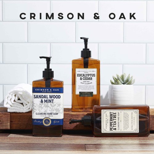 Body Prescriptions Crimson & Oak Men's Deep Cleansing Hand Soap with Pump Dispenser, 17 Fl Oz (Pack of 3), Multi