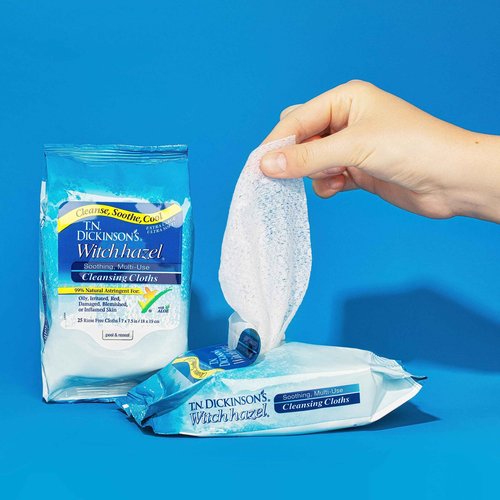T.N. Dickinson's Witch Hazel Soothing Cleansing Cloth 4 Pack 25 Count & New Soothing Cleansing Cloth 25 Count