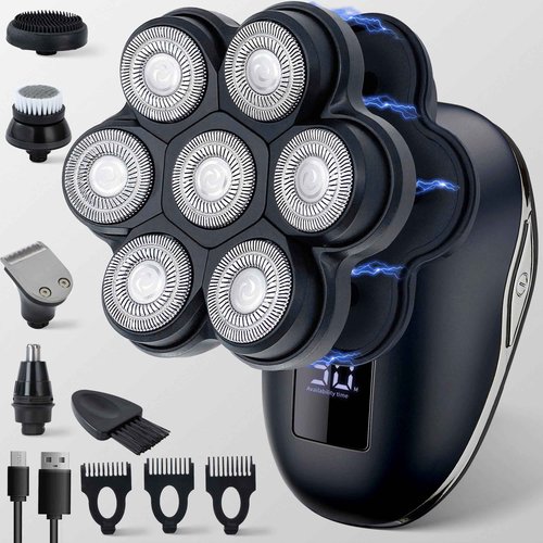 UPTARD 2025 New Upgrade Magnetic Head Shavers for Bald Men, Electric Razor for Men, Mens Shaving with Nose Hair Sideburns Trimmer, LED,Travle Lock