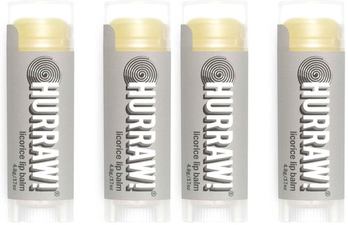 Hurraw! Licorice Lip Balm, 4 Pack: Organic, Certified Vegan, Cruelty and Gluten Free. Non-GMO, 100% Natural Ingredients. Bee, Shea, Soy and Palm Free. Made in USA