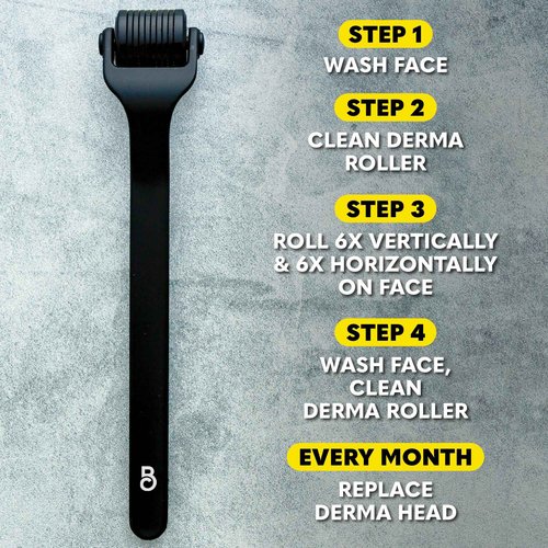 The Beard Club Derma Roller, Cleaning Spray & Replacement Head - Beard Roller with Cleaning Spray and Replacement Head