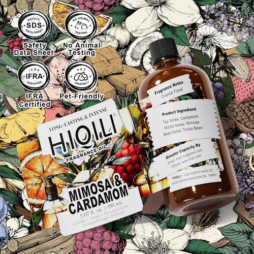 HIQILI Mimosa & Cardamom Fragrance Oil - 5.07 Fl Oz
