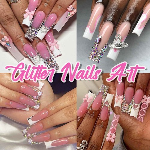 3D Nail Gems and Rhinestones Glitter Ab Flatback Rhinestones Metal Cross Heart Nail Star Gothic Nail Charms with Pickup Pen Tweezers