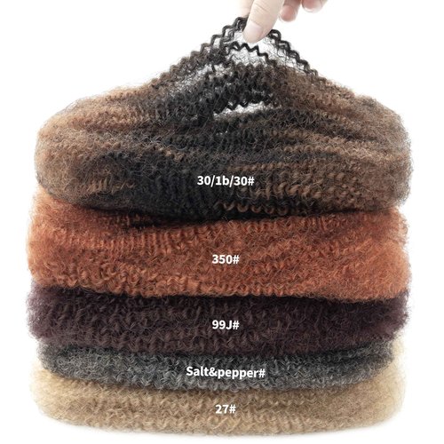 Pre-sretched Afro Kinkys Bulk Human Hair for Permanent Micro Locs/Twists/Braids/Repair Locs Afro Kinky Curly Bulk Length and Thickness Extending(#4,14inch 50g)