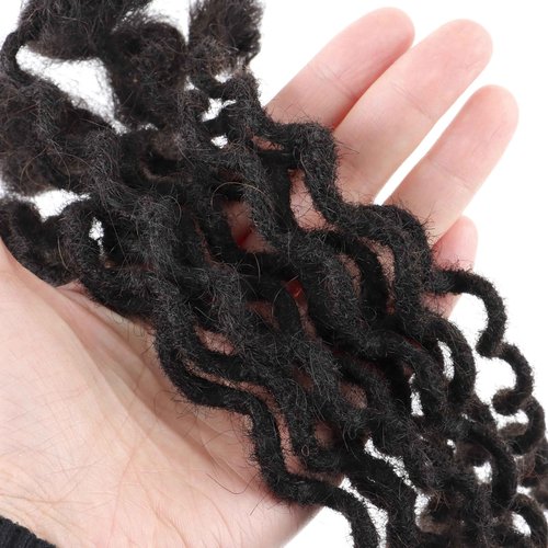 0.6cm Thickness Real Human Hair Dreadlock Extensions 10 Inch 10 Strands Full Handmade Permanent Curly Locs Extensions Human Hair Can Be Dyed and Bleached
