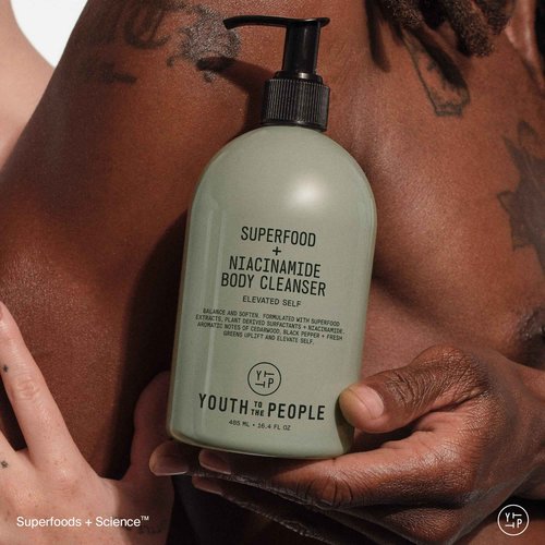 Youth To The People Superfood + Niacinamide Body Wash, Full Size (16.4 fl oz), Kale + Green Tea Cleanser with Nourishing Vitamins + Antioxidants, Improves Skin Texture + Dullness, Scented, Vegan