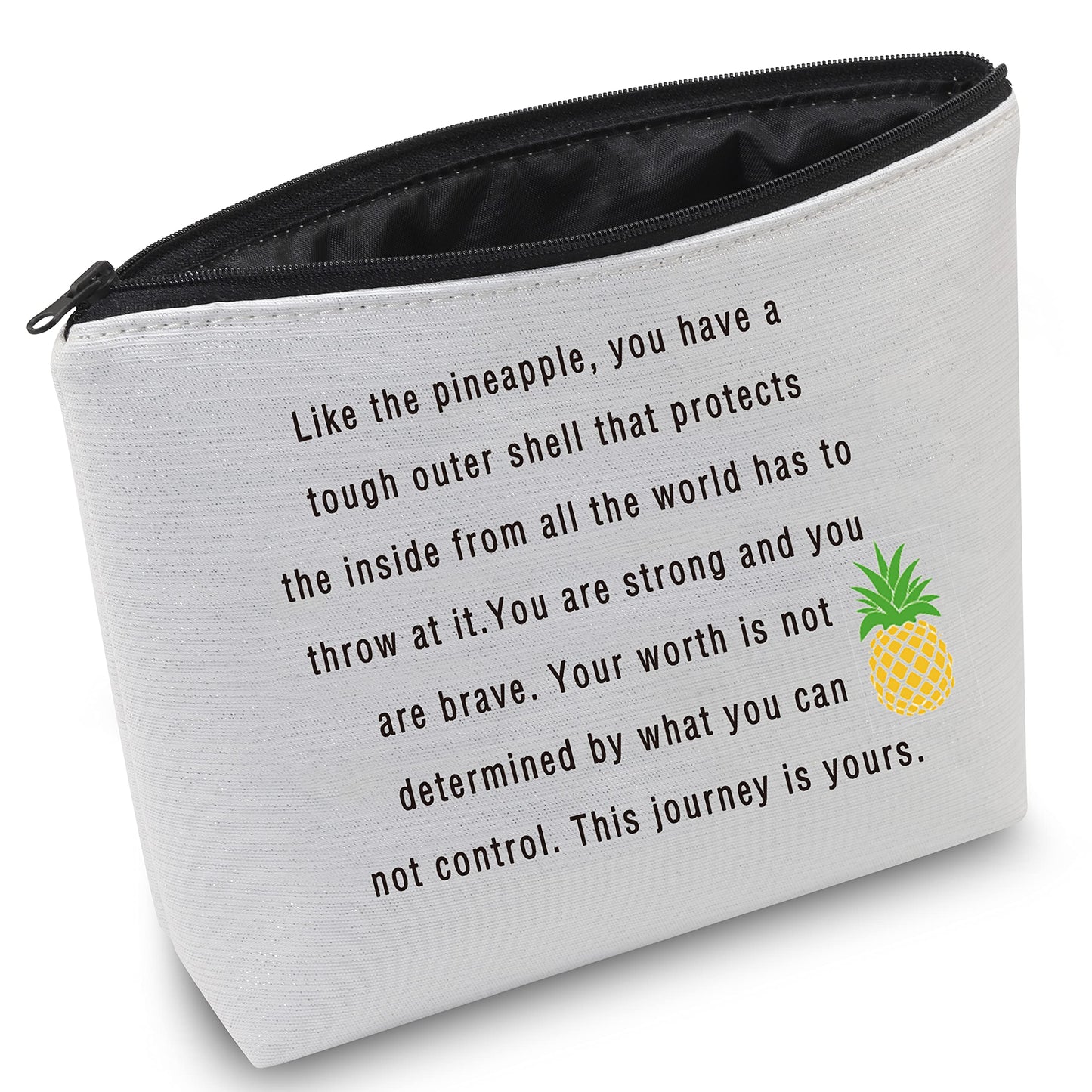 G2TUP Infertility Warrior IVF IUI Makeup Bag Medicine Bags Pineapple Pouch You are Strong and You are Brave (This journey is yours)