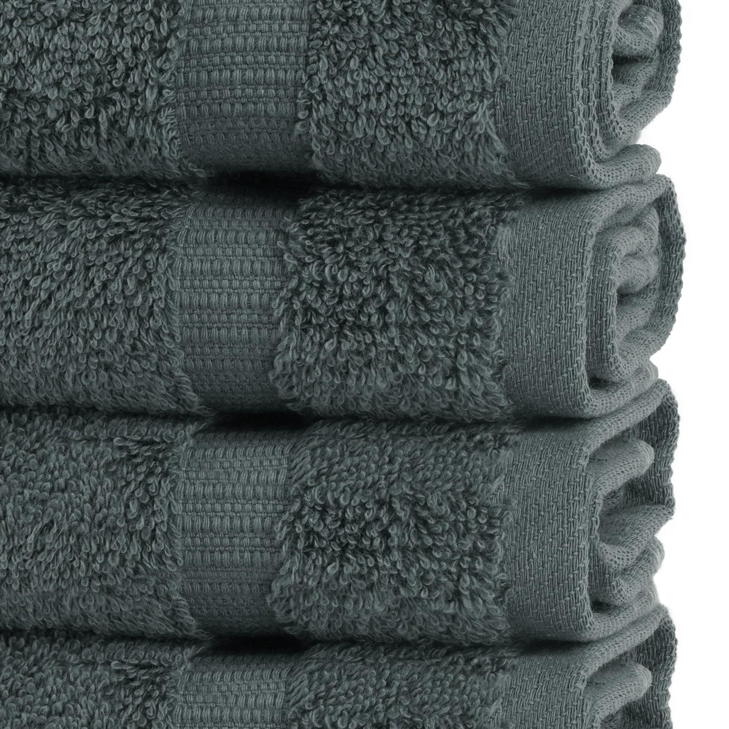 Chakir Turkish Linens | Hotel & Spa Quality 100% Cotton Premium Turkish Towels | Soft & Absorbent (4-Piece Washcloths, Dark Gray)