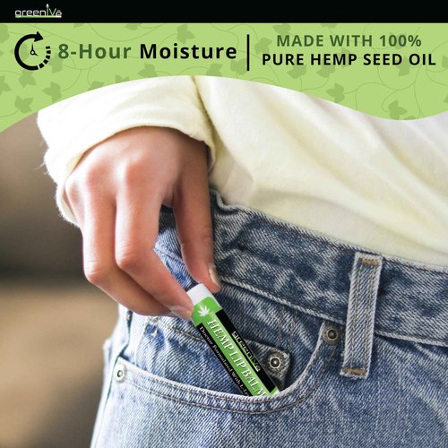 GreenIVe Hemp Lip Balm, Vegan, Omegas 3 & 6, Vitamin E, L-Lysine, Hydrating Handcrafted (5)