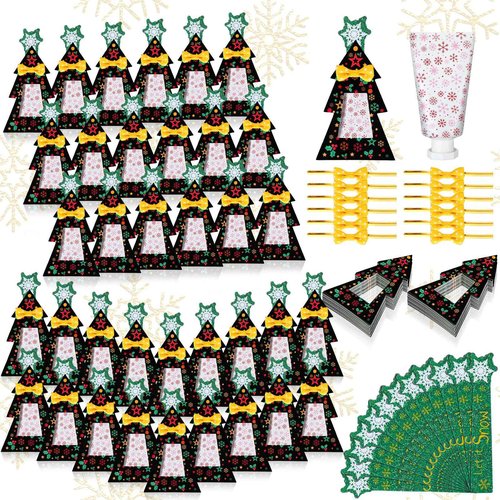 Sacubee 36 Christmas Hand Cream with Nail File Gifts Set Snowflake Hand Cream & Nail File Christmas Party Favors Travel Size Skin Lotion Xmas Party Supplies for Guests