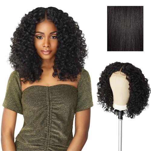 Sensationnel Butta Lace Wigs - Unit 5 Extra Wide 5 Inch Deep Parting Synthetic Preplucked Hairline Glueless Lacefront (1B OFFBLACK)