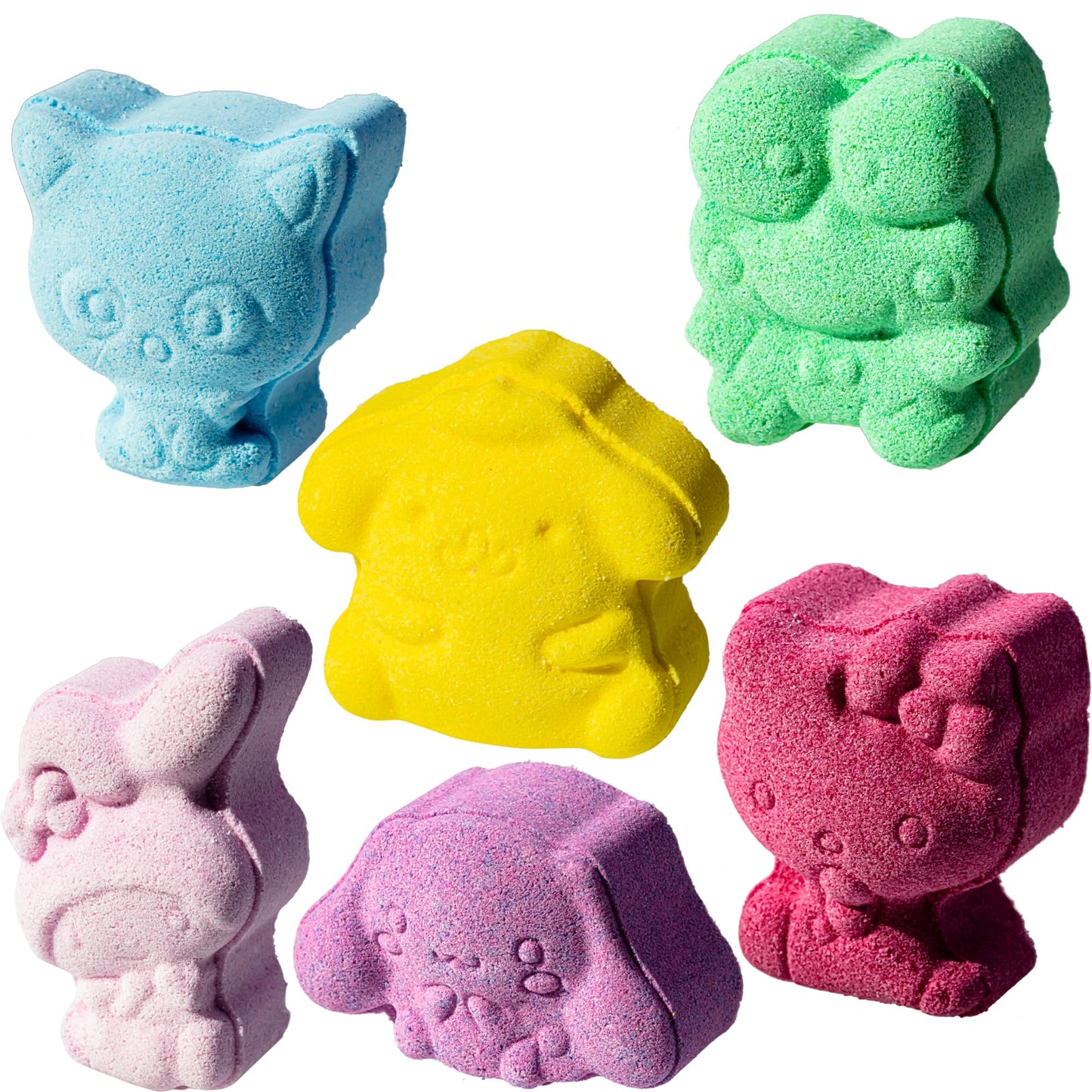 Hello Kitty and Friends Bath Bombs Set, 6 Piece, Bubblegum Scented - Ages 3+ Character Molded – Fun & Bright Colors - Bath Time Fun, Great Birthday Gifts, Stocking Stuffers, by Townley Girl