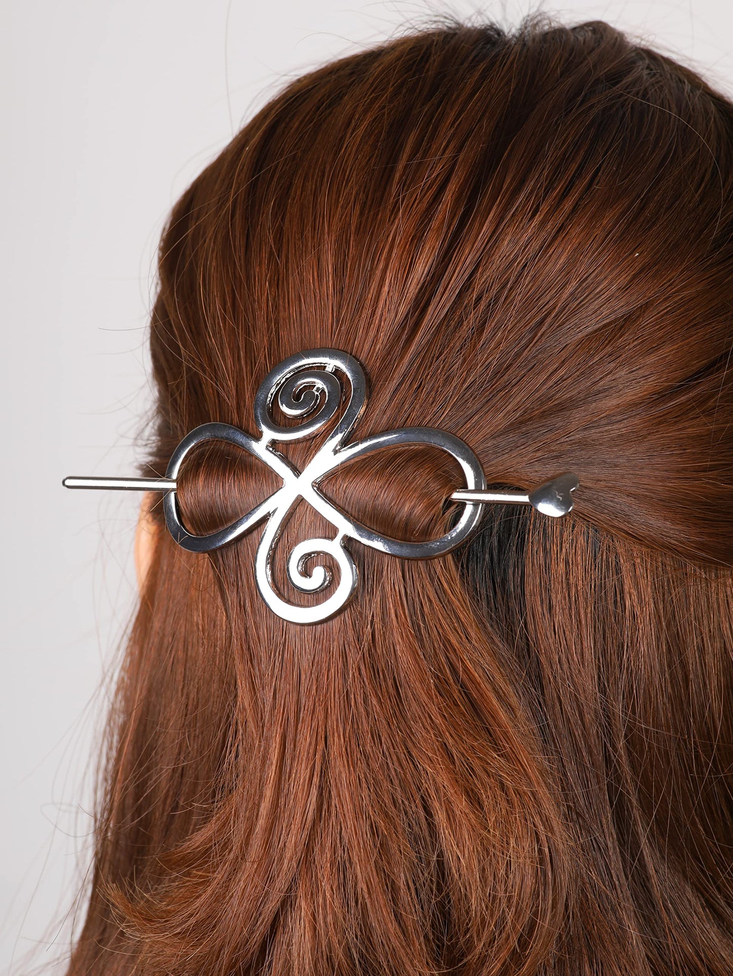 HAQUIL Viking Hair Accessories Antique Viking Celtic Knot Celtic HairPins Clip Silver Hair Sticks Irish Hair Decor For Long Hair Jewelry