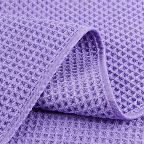 POLYTE Microfiber Lint Free Washcloth Face Towel, 13 x 13 in, 4 Pack (Waffle Weave)
