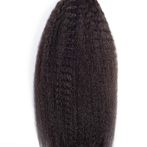 InsQueen 16 Inch Kinky Straight Human Hair Bundles 100% Unprocessed Brazilian Remy Soft Yaki 1 Bundle Human Hair, Remy Human Hair Extensions
