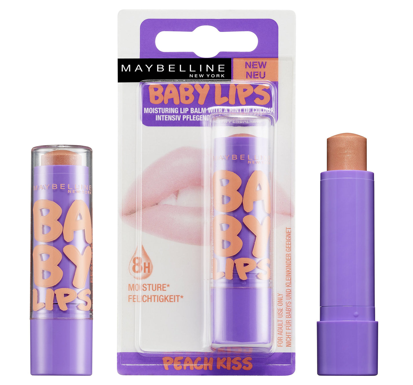 Maybelline New York Baby Lips Moisturising Lip Balm, Peach Kiss