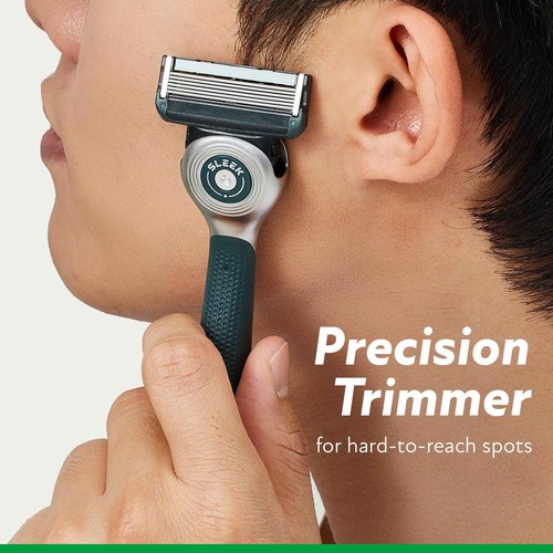 DORCO SLEEK 6 Blade Razor for Men with 6 Cartridges | Men's Cartridge Razors with Razor Handle and Smooth Shaving Blades | Men’s Razors with Multi-Flex Technology