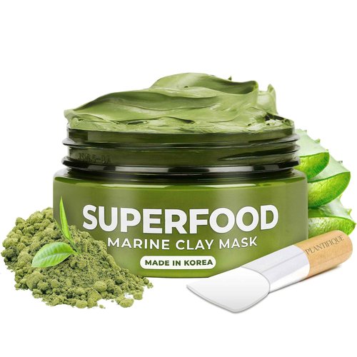 PLANTIFIQUE Gua Sha Facial Tools and Korean Skincare Clay Mask – Hydrating Mud Mask with Avocado & Superfoods