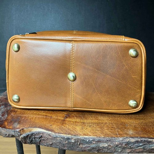 Rustic Town Unisex Adult Mens Travel Toiletry Kit Bag, Cognac, M